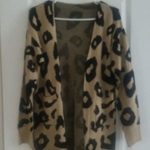 Leopard print long cardigan